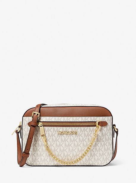 Michael Kors Jet Set Travel Logo Crossbody Bag for Women-Vanilla price in  Saudi Arabia,  Saudi Arabia