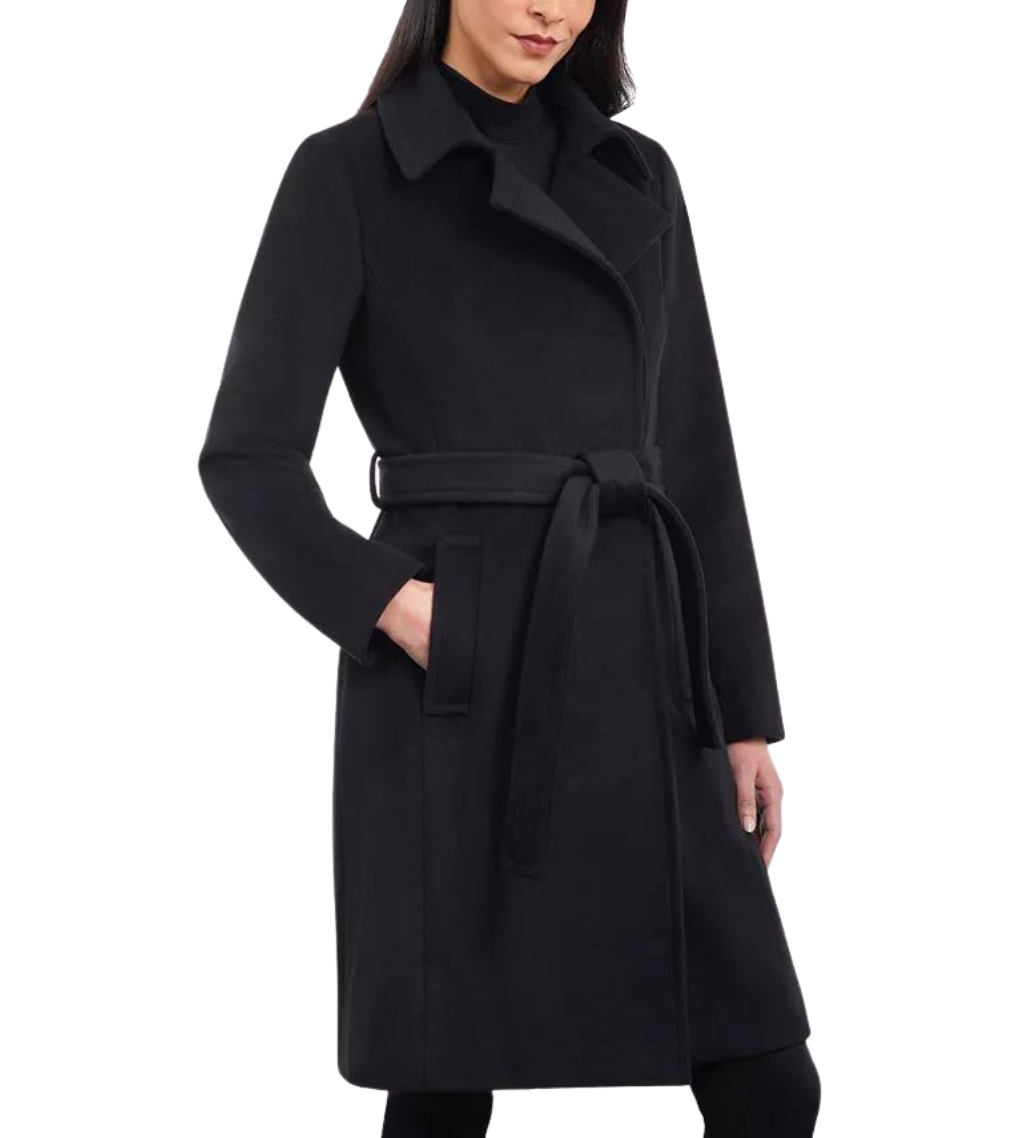 MICHAEL KORS Wool Blend Belted Wrap Coat Fashion HUB KSA