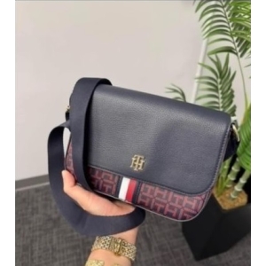 Tommy Hilfiger Striped Flap Over Sling Bag